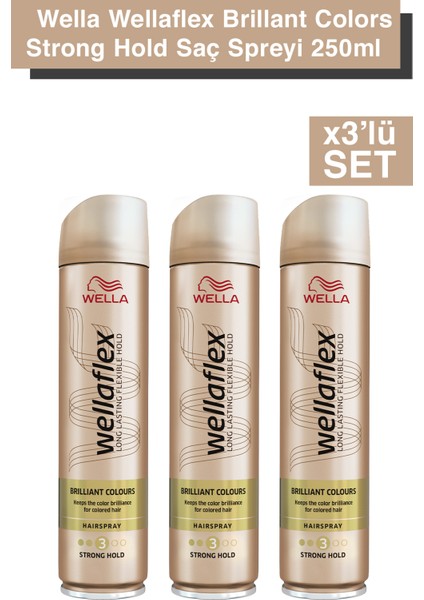 Brillant Colors Strong Hold Hairspray - 250 ml x 3'lü Set