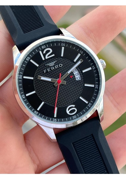 Takvimli Siyah Renk Slikon Kordon 30 mt Su Geçirmez Erkek Kol Saat EFM11316-J22 fırsatları