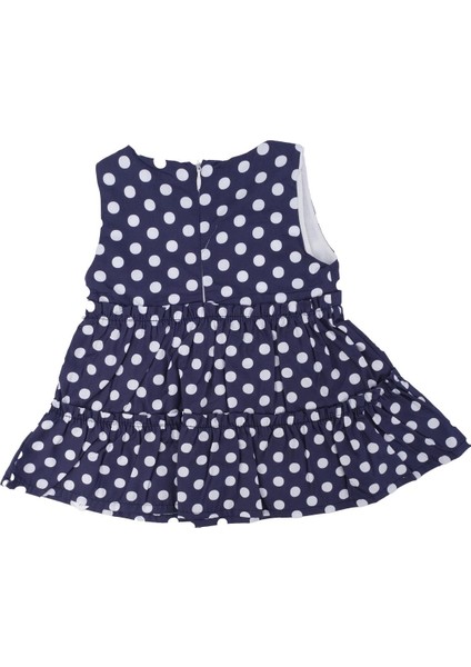 Kız Bebek Büyük Puanlı Fiyonklu Fırfırlı Kilotlu Elbise 2'li Set modelleri