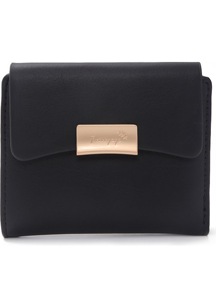 Basit Pu Yumuşak Düz Renk Tokalı Cüzdan (Yurt Dışından)