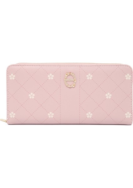 Pu Yumuşak Yüzey Baskılı Fermuarlı Katlanır Uzun Cüzdan (Yurt Dışından)