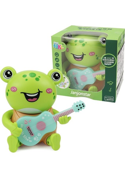 Çocuk Oyuncakları Elektrik Hafif Müzik Gitar Kedi Kurbağa Ayı Erkek Kız Hayvan Kafa Sallayarak Bebek Bebek (Yurt Dışından)