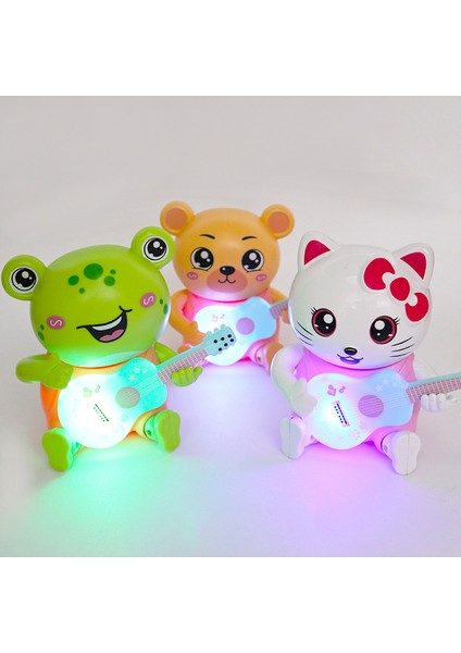 Çocuk Oyuncakları Elektrik Hafif Müzik Gitar Kedi Kurbağa Ayı Erkek Kız Hayvan Kafa Sallayarak Bebek Bebek (Yurt Dışından)