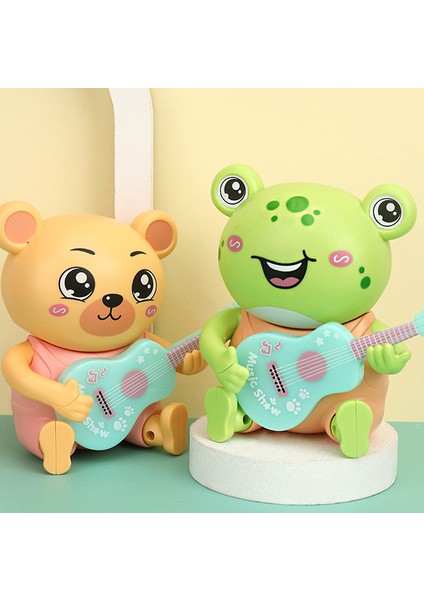 Çocuk Oyuncakları Elektrik Hafif Müzik Gitar Kedi Kurbağa Ayı Erkek Kız Hayvan Kafa Sallayarak Bebek Bebek (Yurt Dışından)
