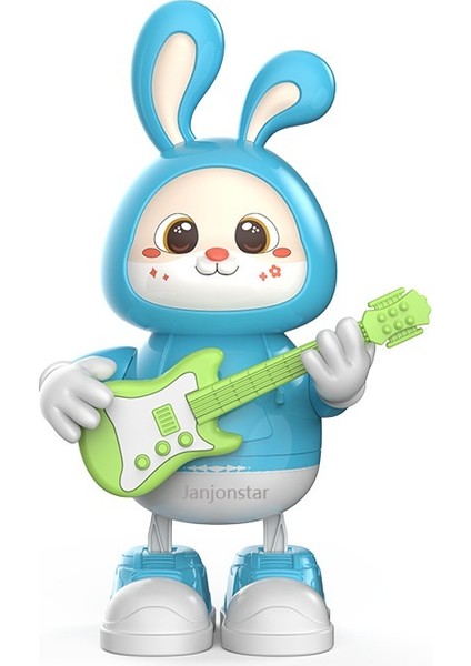 Yeni Sevimli Tavşan Gitarist Rock Müzik Dans Işık Eğitici Çocuk Elektrikli Oyuncak (Yurt Dışından)