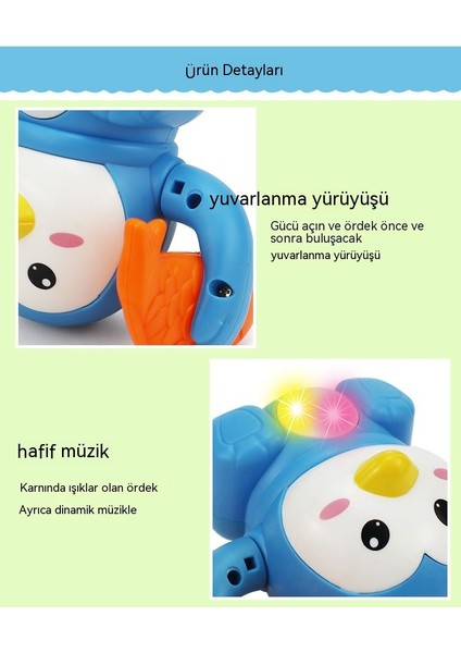 Yürüyen ve Takla Atan Çizgi Film Sevimli Ördek Ses Kontrollü, Işıklı ve Müzikli Elektrikli Çocuk Oyuncağı (Yurt Dışından)