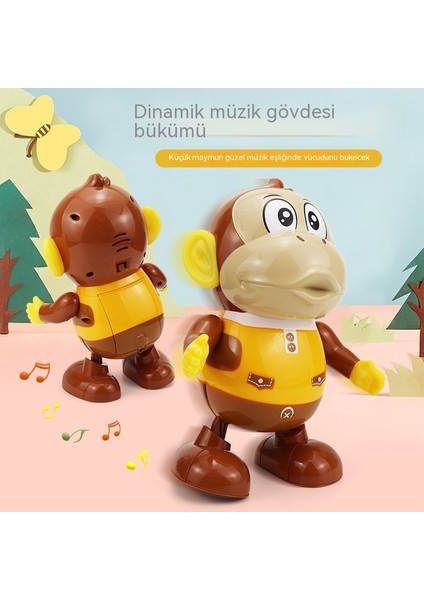 Elektrikli Sallanan Maymun Hafif Müzik Dans Robot Çizgi Film Bebek Çocuk Oyuncak (Yurt Dışından)