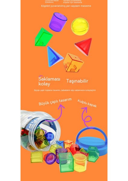 Konserve Erken Eğitim Öğretim Yardımcıları Üç Boyutlu Geometri Montessori Anaokulu Konserve Öğretim Yardımcıları (Yurt Dışından)