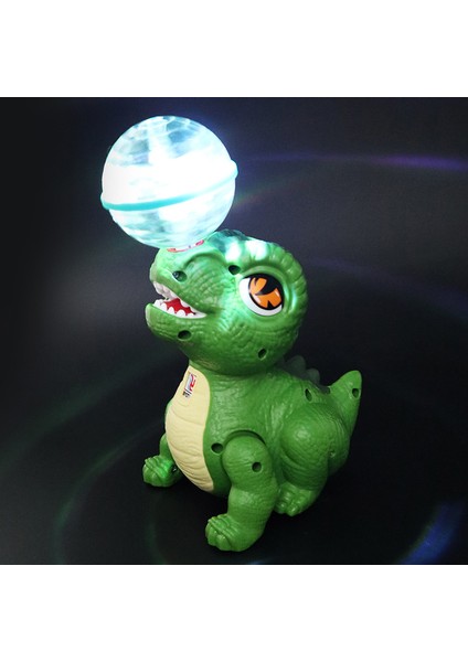 Dublör Elektrikli Döner Top Tyrannosaurus Rex Hafif Müzik Çocuk Oyuncağı (Yurt Dışından)