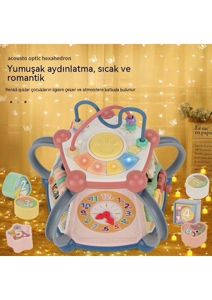 Bebek Çok Fonksiyonlu Eğitici Yedi Taraflı Davul Çokyüzlü Oyuncak Akıllı Küp Bebek Aydınlanma Erken Eğitim El Davul Oyuncak (Yurt Dışından)