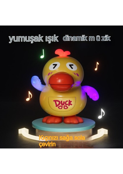 Çocuk Elektrikli Karikatür Sallanan Ördek Hafif Müzik Şarkı Söyleyip Dans Eden Küçük Sarı Ördek Elektrikli Oyuncak (Yurt Dışından)