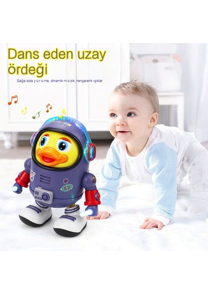 Elektrikli Dans Uzay Ördek Müzikli Işık Küçük Sevimli Ördek Erkek Bebek Çocuk Oyuncak (Yurt Dışından)