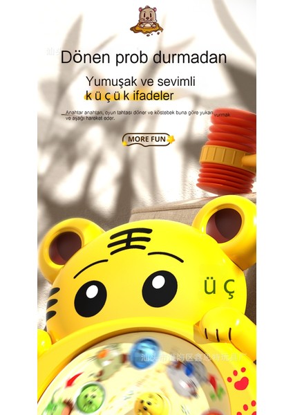 Çocuk Köstebek Vurmak Oyuncak Karikatür Çift Çekiç Büyük Elektrikli Dönen Oyun Konsolu Bebek Eğitici Erken Eğitim Oyuncak (Yurt Dışından)