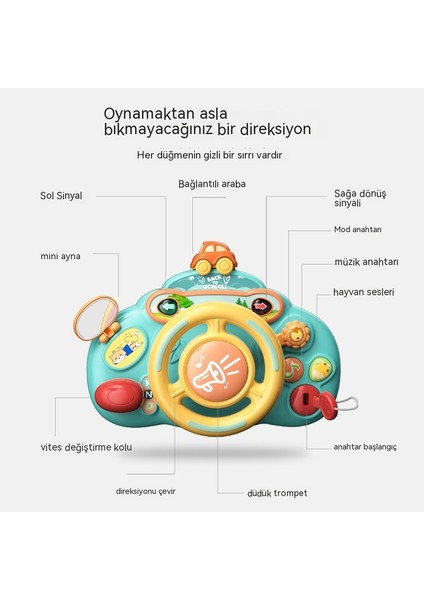 Çocuk Simülasyon Direksiyon Simülasyon Sürüş Oyuncak Velcro Kolye Hafif Müzik Çok Fonksiyonlu Direksiyon Oyuncak (Yurt Dışından) fiyatları