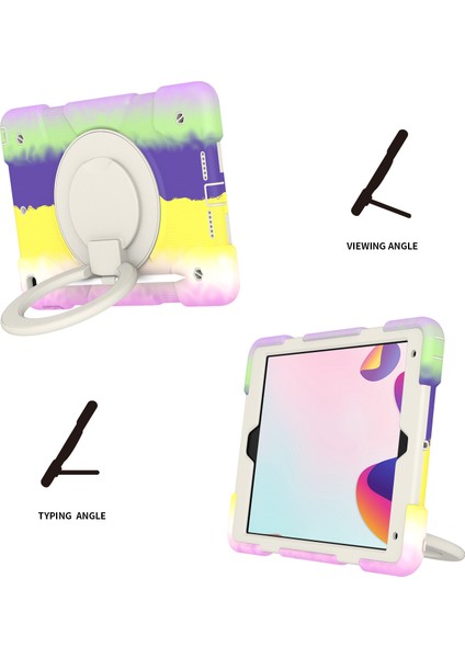 iPad 10.2 (2021) Için Darbeye Dayanıklı Kılıf Düşme Önleyici Renkli Tablet Kapağı Çizilmeye Dayanıklı Taşınabilir Koruyucu Kılıf, Kickstand / Kalem Tutucu-Renkli Mor (Yurt Dışından)