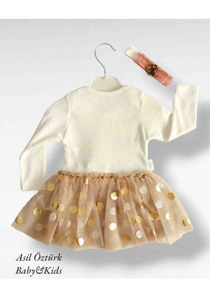 Kız Bebek Tütülü Body Zıbın Elbise Bandanalı Uzun Kollu fiyatları