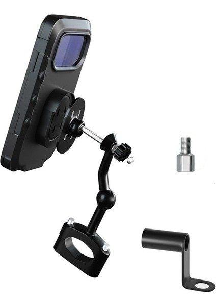 Ayarlanabilir Motosiklet Bisiklet Telefon Tutucu Kılıf Açık Su Geçirmez Dikiz Aynası Basın Ekranlı Telefon Desteği Dağı (Yurt Dışından)