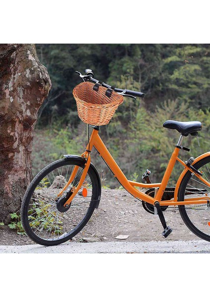Çocuk Vintage Rattan Bisiklet Sepetleri Bisiklet Scooter Sepeti Çocuk Bisiklet Ön Sepet, Xs (Ahşap Rengi) (Yurt Dışından) fiyatları