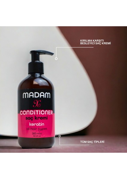 x Mucizevi Saç Güzelleştirici Krem 300 ml - Keratinli Saç Kremi Durulama Gerektirmez modelleri