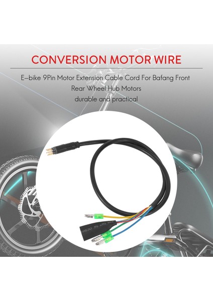 1 Adet 60 cm E-Bisiklet 9pin Motor Dönüştürme Uzatma Kablo Kordonu Su Geçirmez Konnektör Bafang Ön Arka Tekerlek Göbeği Motorları (Yurt Dışından)