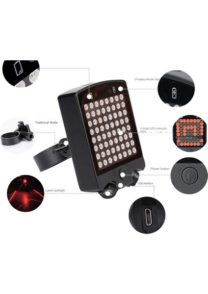 LED Bisiklet Güvenlik Uyarı Dönüş Sinyalleri Işık USB Şarj Edilebilir Kablosuz Uzaktan Kumanda Bisiklet Arka Kuyruk Lambası (Yurt Dışından) fırsatları