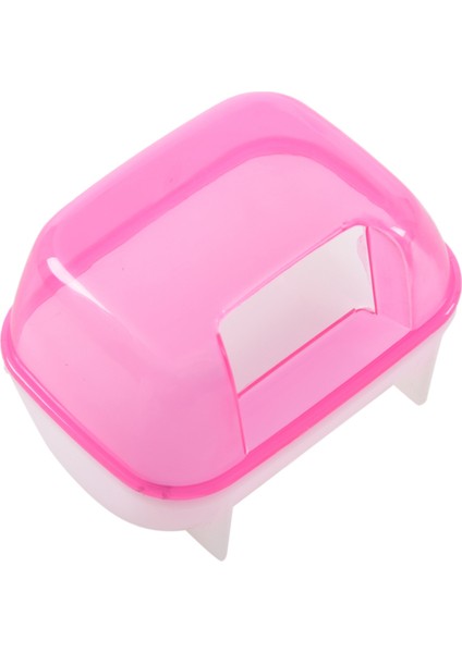 Pembe Beyaz Küçük Hamster Banyo Kum Kafesi Pet Banyo 10 x 7 x 7 cm (Yurt Dışından)