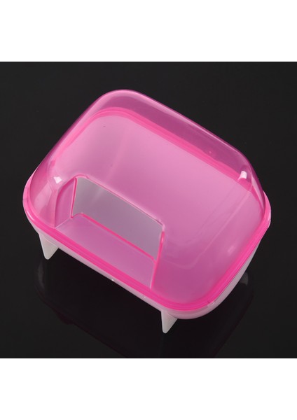 Pembe Beyaz Küçük Hamster Banyo Kum Kafesi Pet Banyo 10 x 7 x 7 cm (Yurt Dışından)