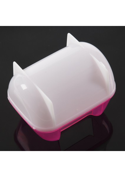 Pembe Beyaz Küçük Hamster Banyo Kum Kafesi Pet Banyo 10 x 7 x 7 cm (Yurt Dışından)