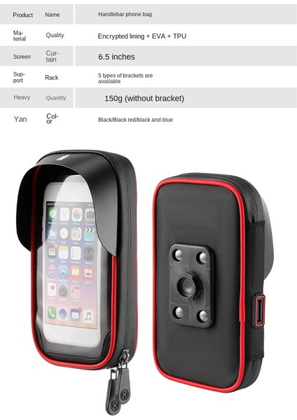 Su Geçirmez Bisiklet Telefon Tutucu Motosiklet Gidon Montaj Çantası Kılıfları Evrensel Bisiklet Scooter Cep Telefonu Braketi Siyah (Yurt Dışından) modelleri