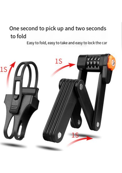 Bisiklet Kilidi, Hırsızlığa Karşı Katlanır Kilit, Dört Haneli Şifreli Bağlantı Kilidi, Dağ Bisikleti Katlanır Kilit, Taşınabilir Bağlantı Kilidi (Yurt Dışından) modelleri