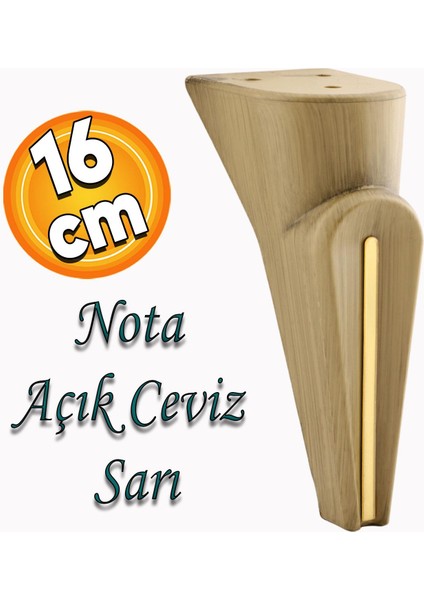 Nota Mobilya Kanepe Sehpa Tv Ünitesi Koltuk Ayağı Baza Ayakları Ahşap Desenli Kahverengi Ceviz 16 cm