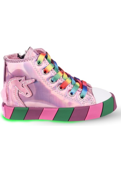 Ortopedik Unicorn Işıklı Kız Sneakers Balfk 500