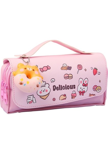 Su Geçirmez Büyük Kapasiteli Donut Kalem Kutusu (Yurt Dışından)