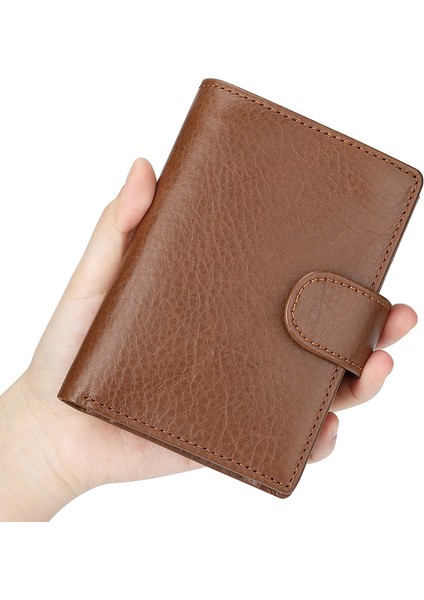 Erkek Hakiki Deri Üç Katlı Dikey Kompakt Cüzdan (Yurt Dışından) modelleri