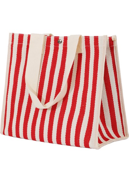 Casual Stripe Tote Çanta Bayanlar Denim Çanta Büyük Hafif Omuz Messenger Çanta (Yurt Dışından)