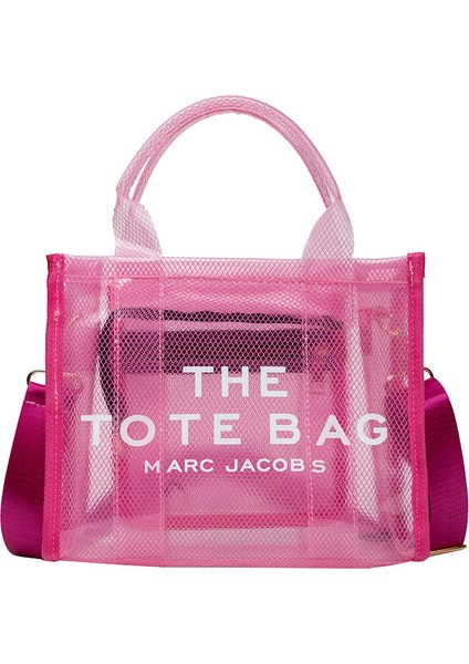 Kadın Yaz Yeni Şeffaf Pvc Jöle Çanta Büyük Kapasiteli Taşınabilir Tutma Çantası Plaj Çapraz Çanta (Yurt Dışından)