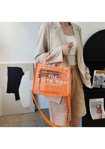 Kadın Yaz Yeni Şeffaf Pvc Jöle Çanta Büyük Kapasiteli Taşınabilir Tutma Çantası Plaj Çapraz Çanta (Yurt Dışından) fırsatları