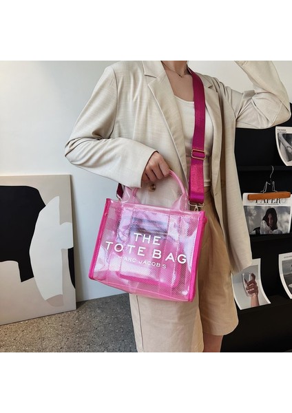 Kadın Yaz Yeni Şeffaf Pvc Jöle Çanta Büyük Kapasiteli Taşınabilir Tutma Çantası Plaj Çapraz Çanta (Yurt Dışından) indirimleri