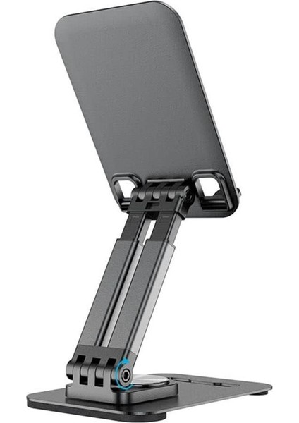 JX-035 Siyah Katlanabilir, Yükseklik Ayarlı Masaüstü Telefon ve Tablet Standı Metal Tablet / Telefon Tutucu