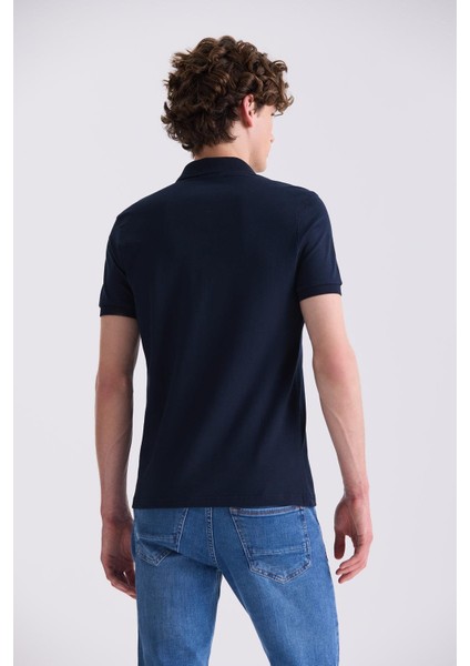 Lacivert Slim Fit Polo Yaka T-Shirt fırsatları