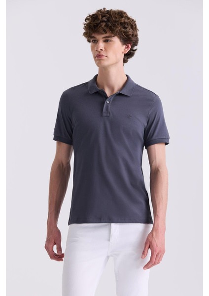 Antrasıt Slim Fit Polo Yaka T-Shirt
