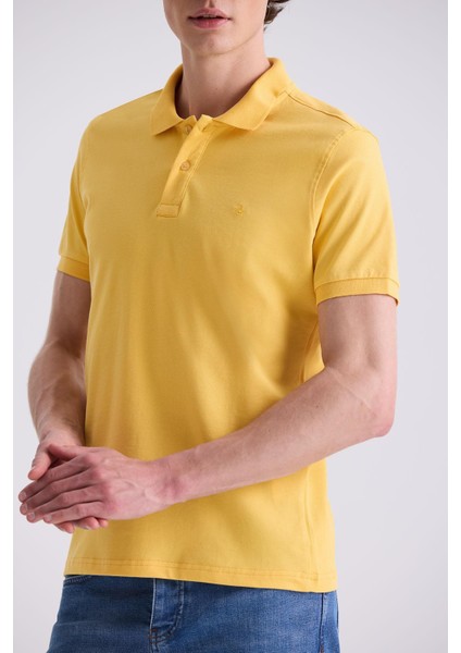 Sarı Slim Fit Polo Yaka T-Shirt modelleri