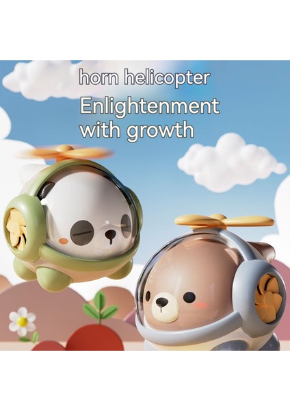 Trompet Kırmızı Panda Helikopter Bebek Düdük Döndürme Müzik Bebek Müzik Oyuncak (Yurt Dışından)