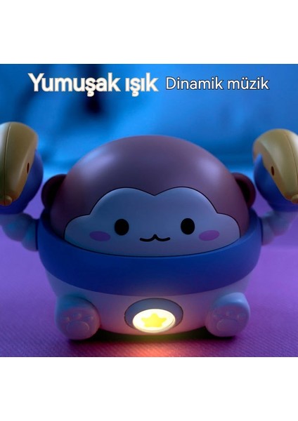 Elektrikli Yuvarlanan Maymun, Dokunmatik Ses Kontrolü, Sensörlü Işık ve Müzik, Bebek Oyuncakları (Yurt Dışından)