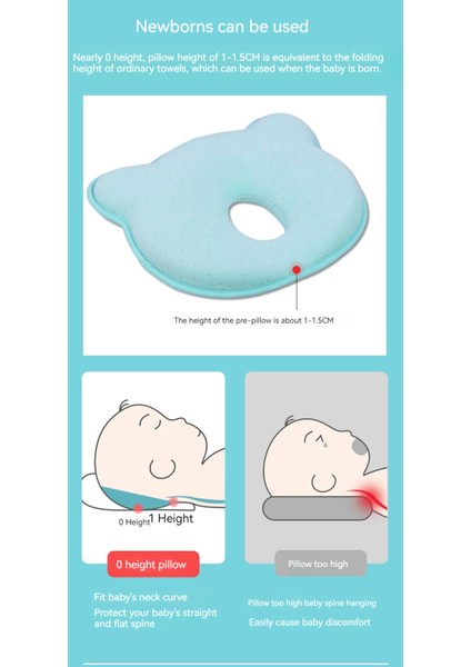Bebek Şekillendirme Yastığı 0-12 Ay Hafızalı Köpüklü Bebek Yastığı (Yurt Dışından) modelleri