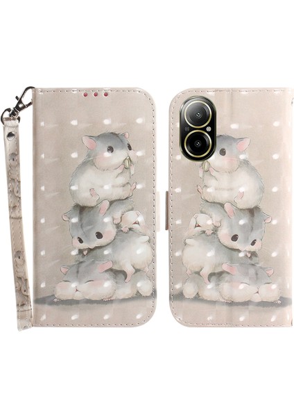 Realme C67 4g Darbeye Dayanıklı Deri Telefon Kılıfı Kayışlı (Yurt Dışından)