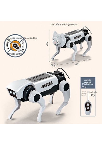 Güneş Enerjili Elektrikli Robot Köpek Çocuk Montaj Oyuncak Eğitici Oyuncak (Yurt Dışından)