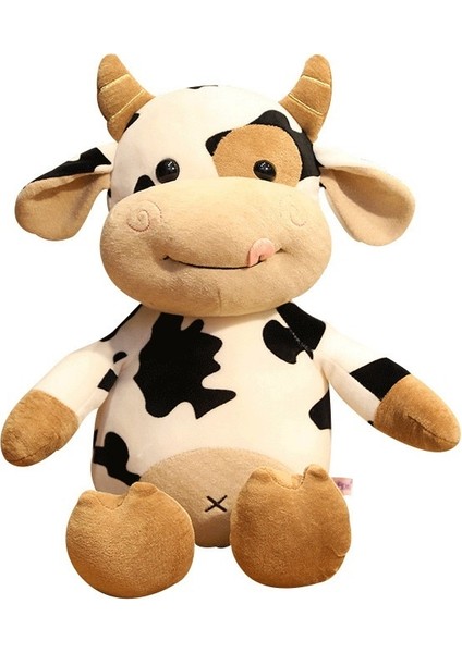 Siyah ve Beyaz Inek Bebek Peluş Oyuncak Maskot Bebek Yastık (Yurt Dışından)