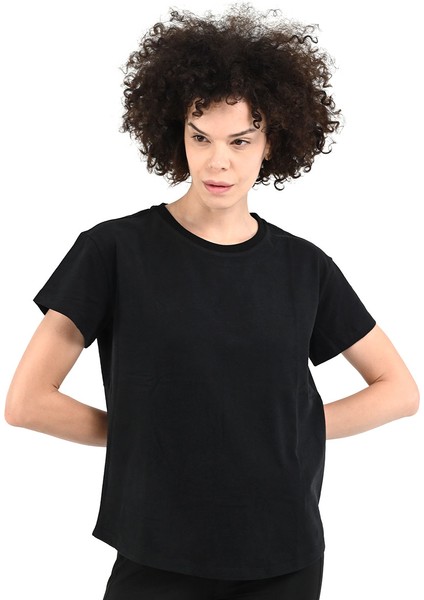Icona2 Kadın Siyah Günlük Stil T-Shirt 24YKTL18D20-SYH fırsatları