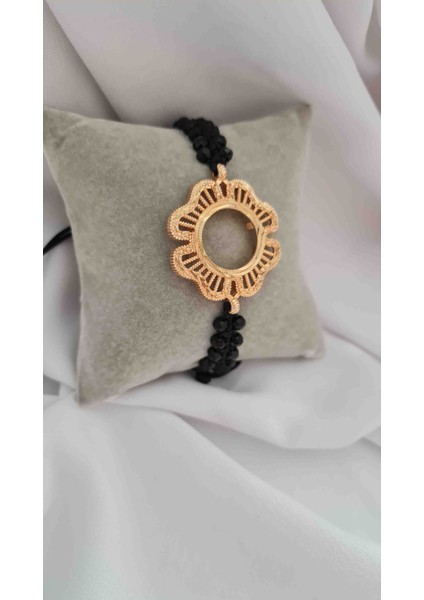 Çeyrek Altın Uyumlu Ayarlanabilir Makrome Bileklik. fiyatları